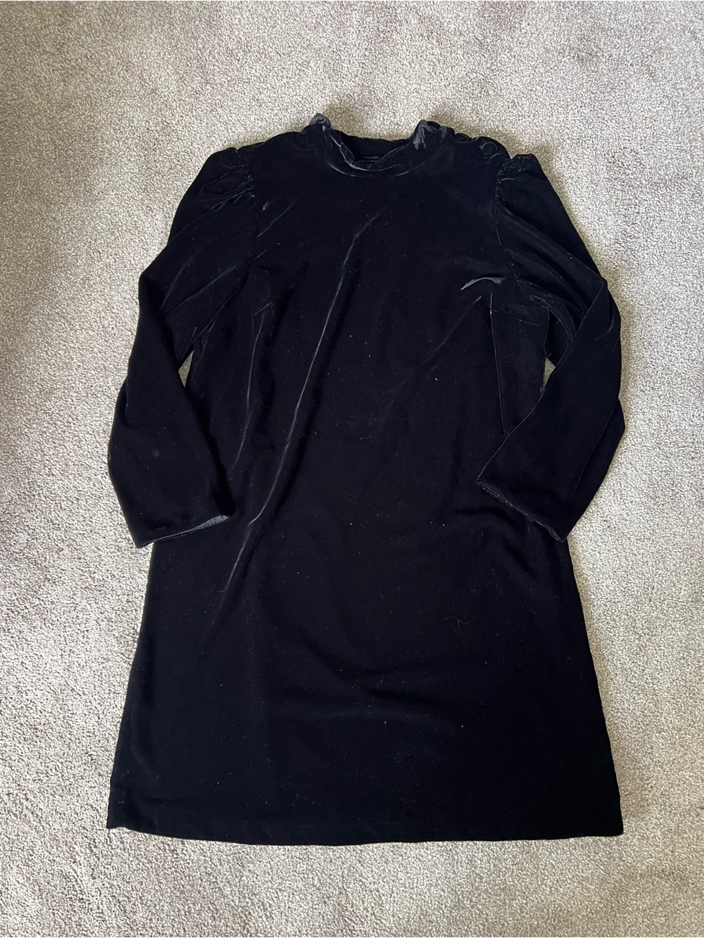 GAP Black Velvet Long Sleeve Mini Dress